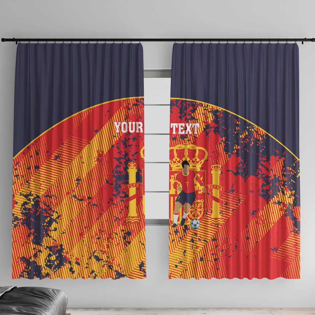 Spain 2026 Football Custom Window Curtain Espana La Roja Grunge Style