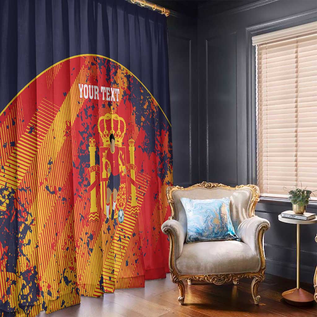 Spain 2026 Football Custom Window Curtain Espana La Roja Grunge Style
