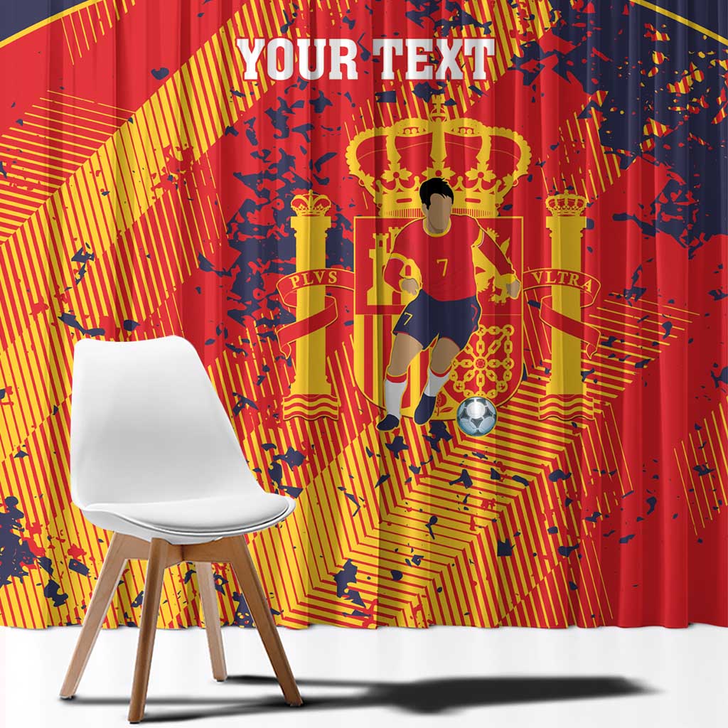 Spain 2026 Football Custom Window Curtain Espana La Roja Grunge Style