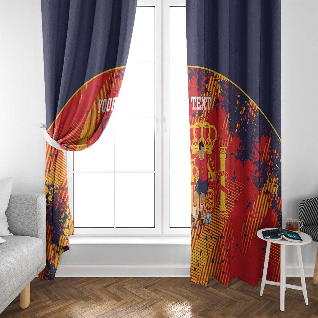 Spain 2026 Football Custom Window Curtain Espana La Roja Grunge Style