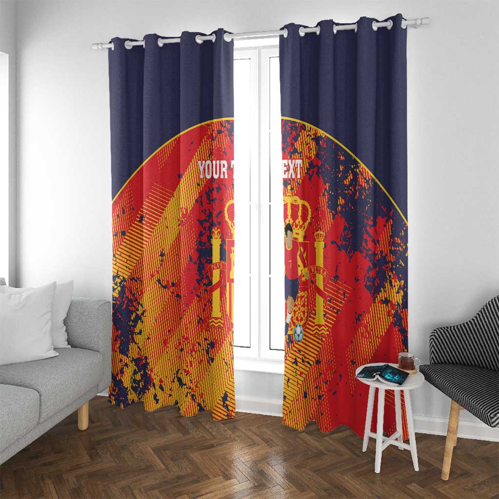 Spain 2026 Football Custom Window Curtain Espana La Roja Grunge Style