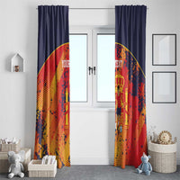Spain 2026 Football Custom Window Curtain Espana La Roja Grunge Style