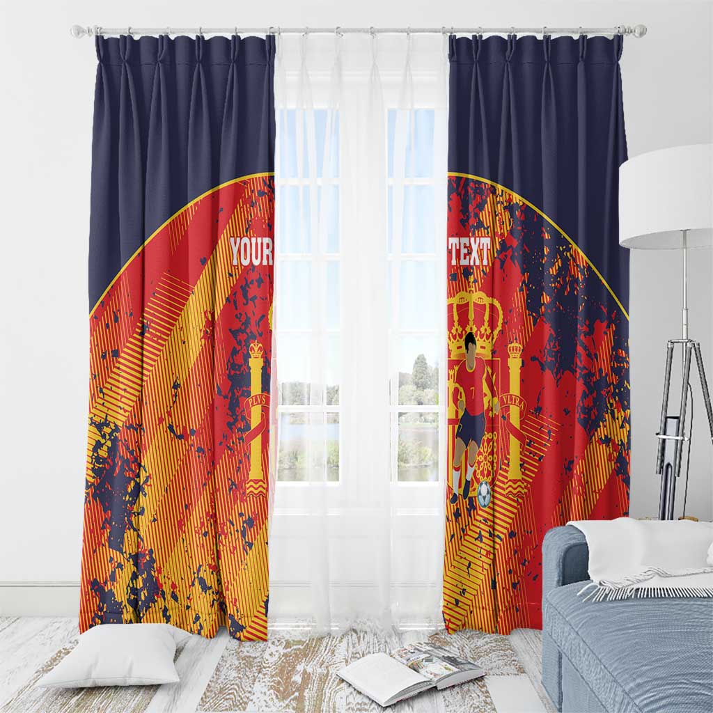 Spain 2026 Football Custom Window Curtain Espana La Roja Grunge Style