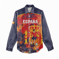 Spain 2026 Football Custom Women Casual Shirt Espana La Roja Grunge Style
