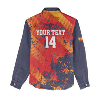 Spain 2026 Football Custom Women Casual Shirt Espana La Roja Grunge Style