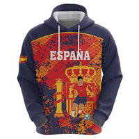Spain 2026 Football Custom Zip Hoodie Espana La Roja Grunge Style