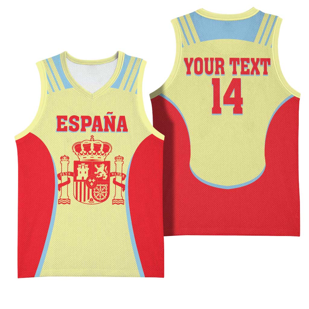 Spain 2026 Football Custom Basketball Jersey Espana La Roja Sporty Style