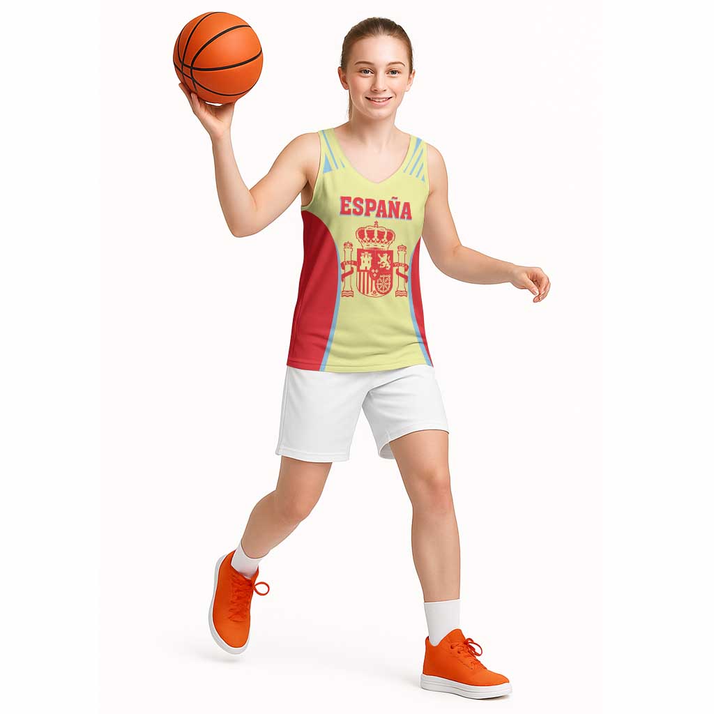 Spain 2026 Football Custom Basketball Jersey Espana La Roja Sporty Style