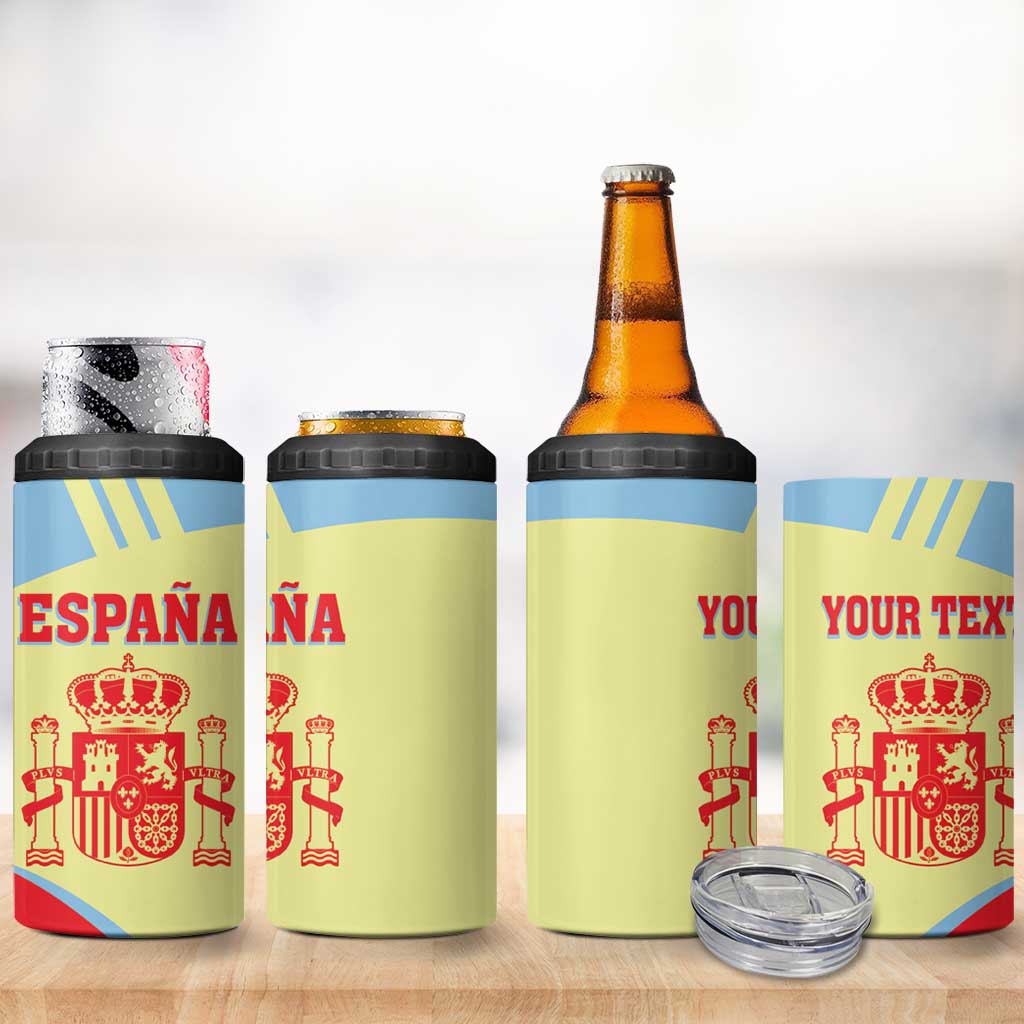 Spain 2026 Football Custom 4 in 1 Can Cooler Tumbler Espana La Roja Sporty Style