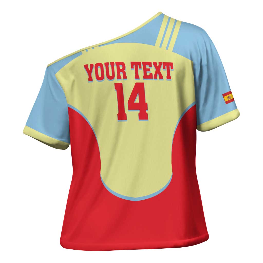 Spain 2026 Football Custom Cross Shoulder Shirt Espana La Roja Sporty Style