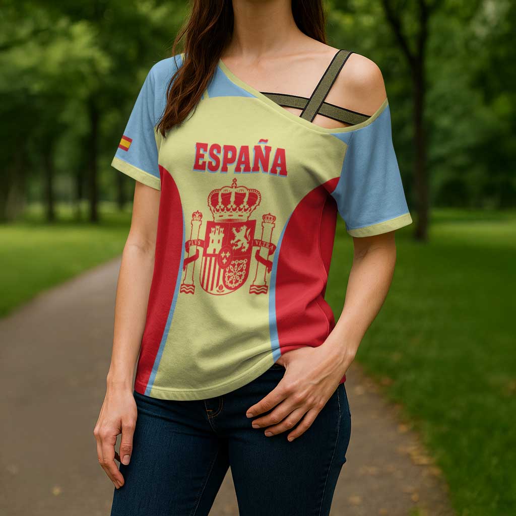 Spain 2026 Football Custom Cross Shoulder Shirt Espana La Roja Sporty Style