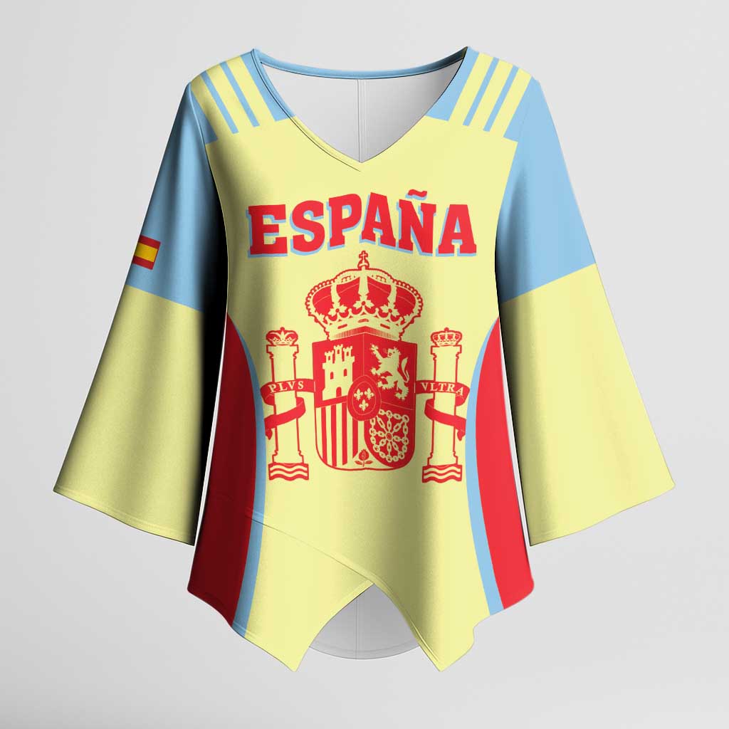 Spain 2026 Football Custom Kimono Sleeve Blouse Espana La Roja Sporty Style