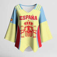 Spain 2026 Football Custom Kimono Sleeve Blouse Espana La Roja Sporty Style