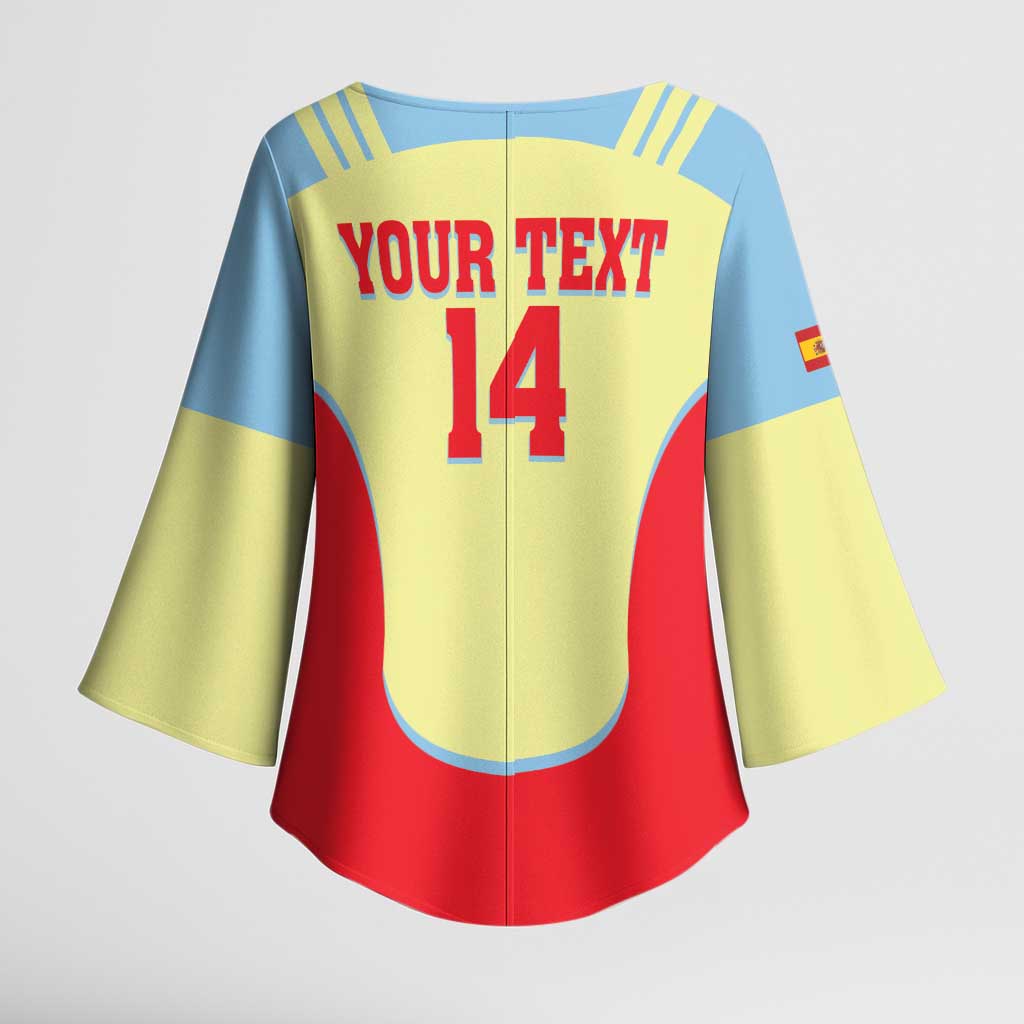 Spain 2026 Football Custom Kimono Sleeve Blouse Espana La Roja Sporty Style