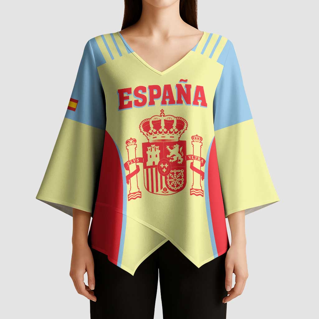 Spain 2026 Football Custom Kimono Sleeve Blouse Espana La Roja Sporty Style