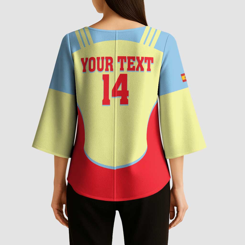 Spain 2026 Football Custom Kimono Sleeve Blouse Espana La Roja Sporty Style