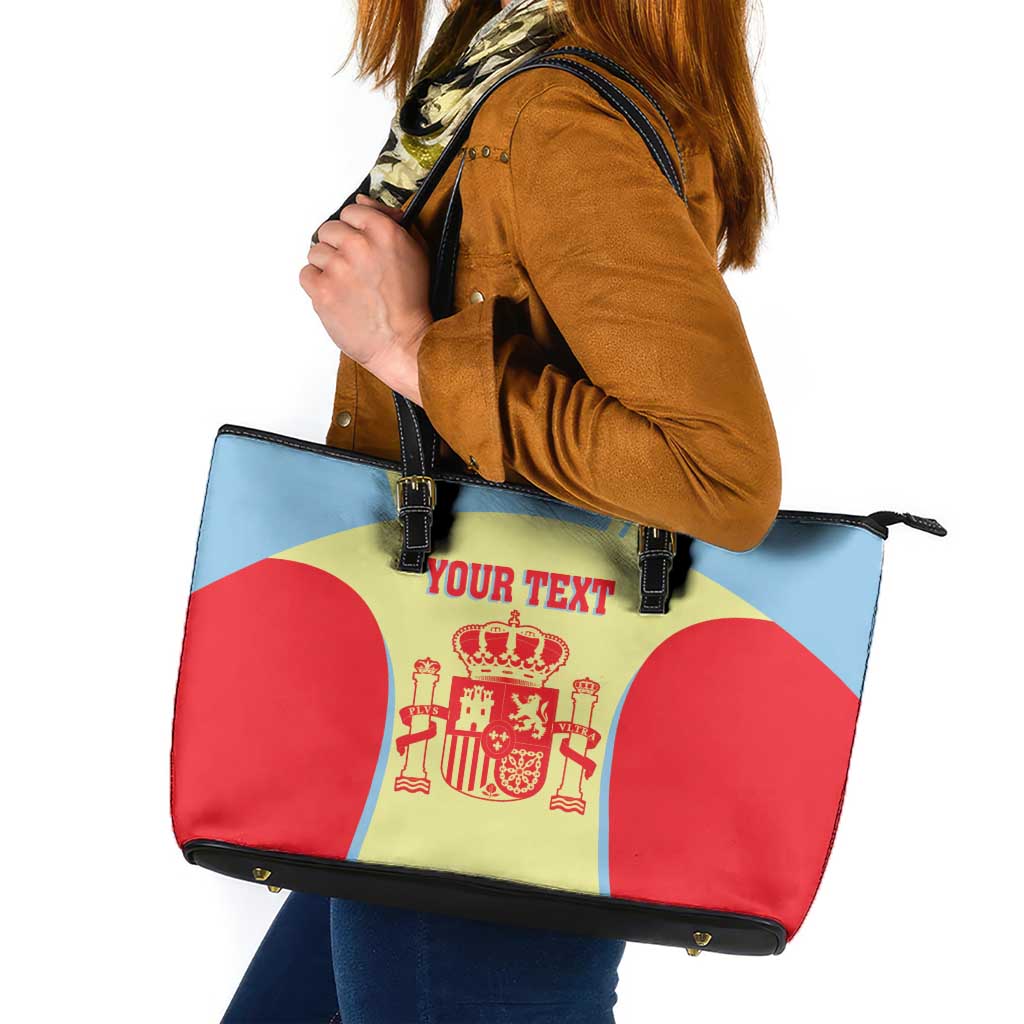 Spain 2026 Football Custom Leather Tote Bag Espana La Roja Sporty Style