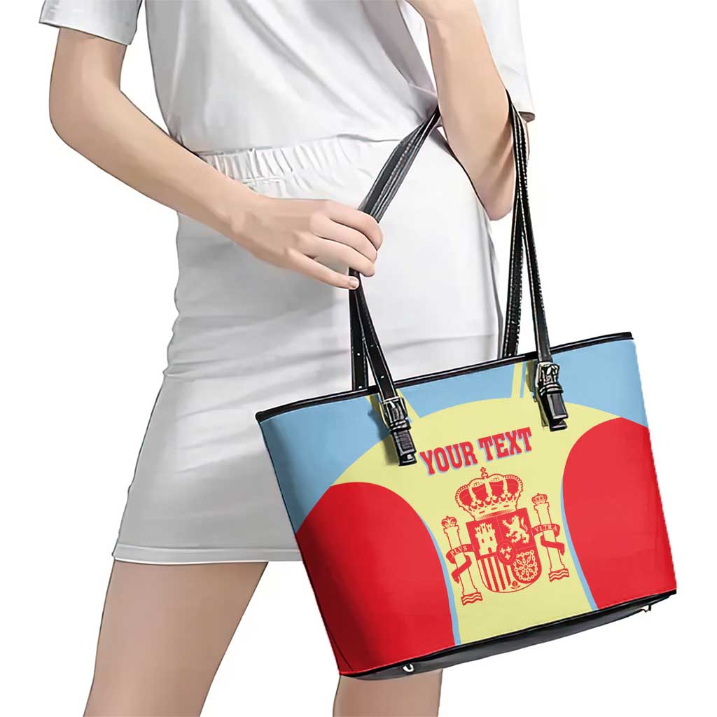 Spain 2026 Football Custom Leather Tote Bag Espana La Roja Sporty Style