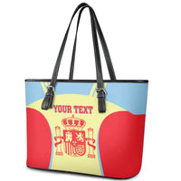 Spain 2026 Football Custom Leather Tote Bag Espana La Roja Sporty Style