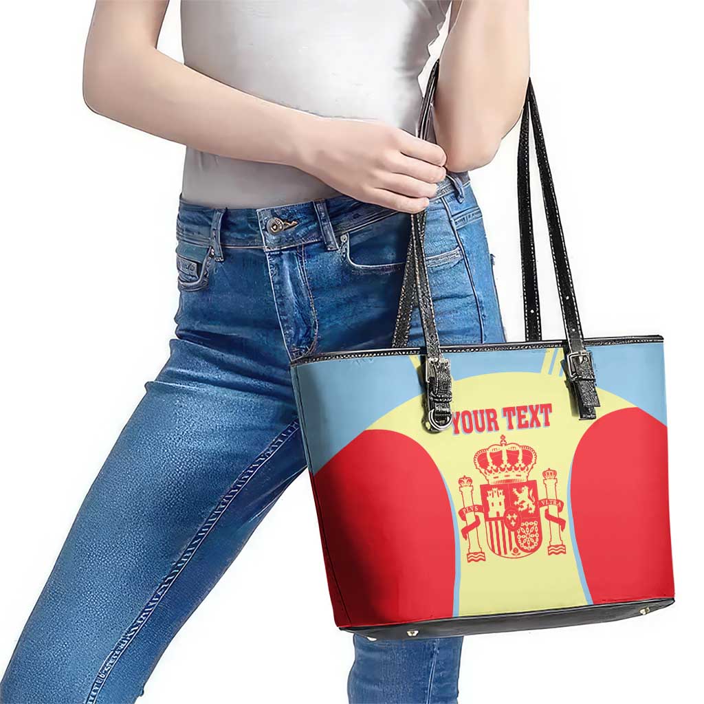 Spain 2026 Football Custom Leather Tote Bag Espana La Roja Sporty Style