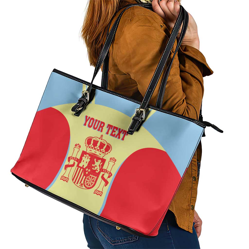 Spain 2026 Football Custom Leather Tote Bag Espana La Roja Sporty Style