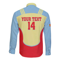 Spain 2026 Football Custom Long Sleeve Button Shirt Espana La Roja Sporty Style