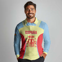 Spain 2026 Football Custom Long Sleeve Polo Shirt Espana La Roja Sporty Style