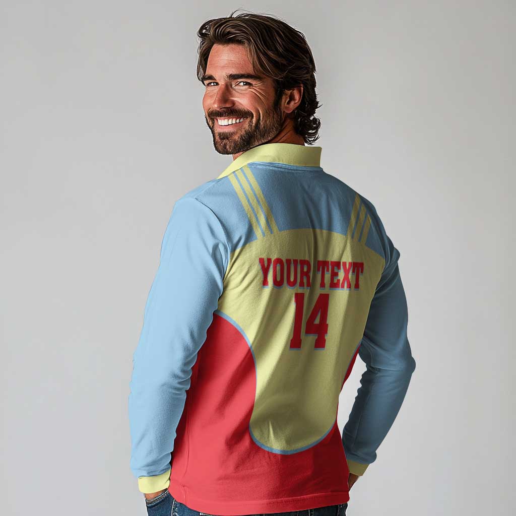 Spain 2026 Football Custom Long Sleeve Polo Shirt Espana La Roja Sporty Style