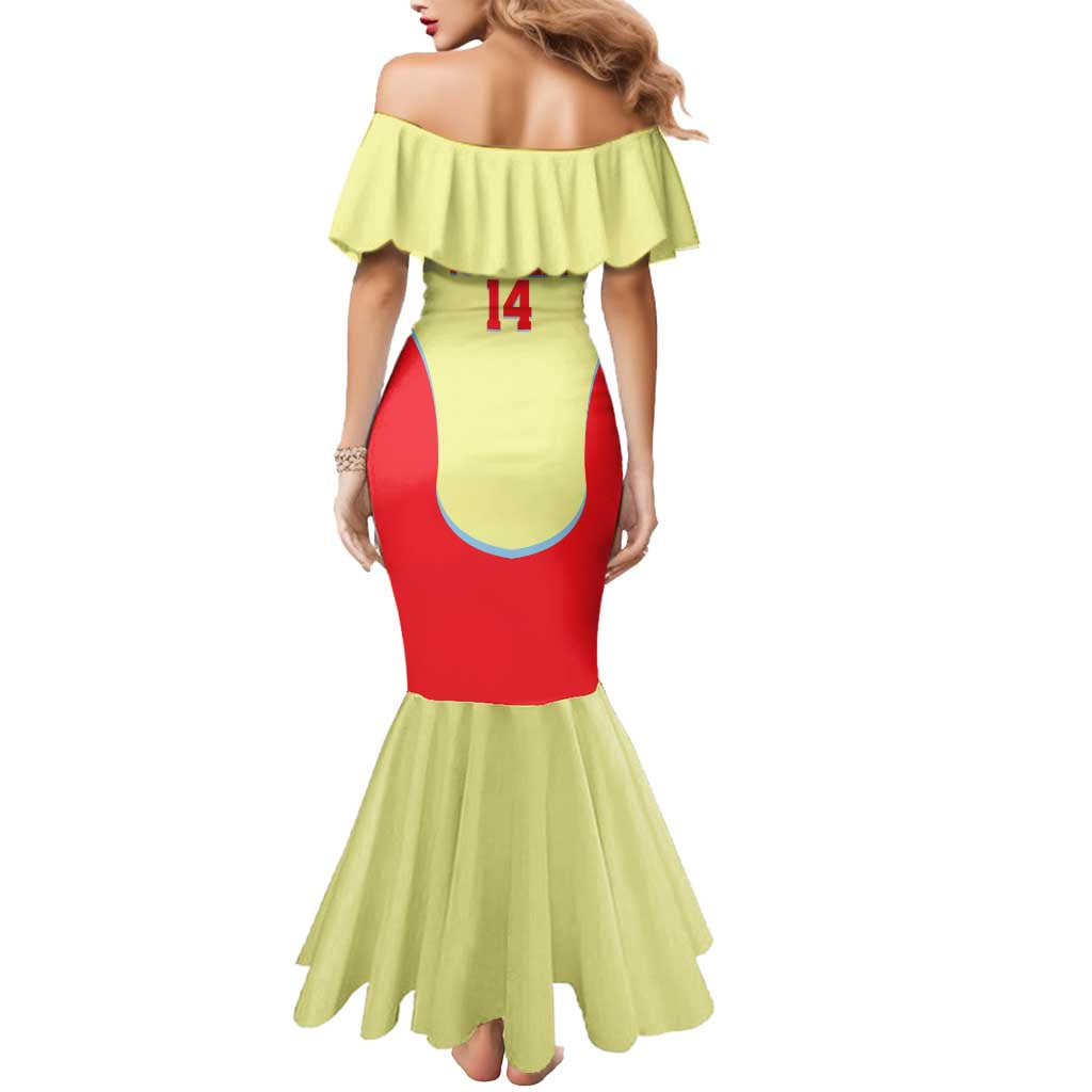 Spain 2026 Football Custom Mermaid Dress Espana La Roja Sporty Style