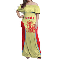 Spain 2026 Football Custom Off Shoulder Maxi Dress Espana La Roja Sporty Style