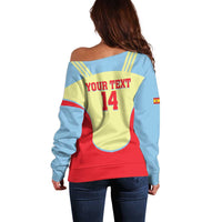 Spain 2026 Football Custom Off Shoulder Sweater Espana La Roja Sporty Style