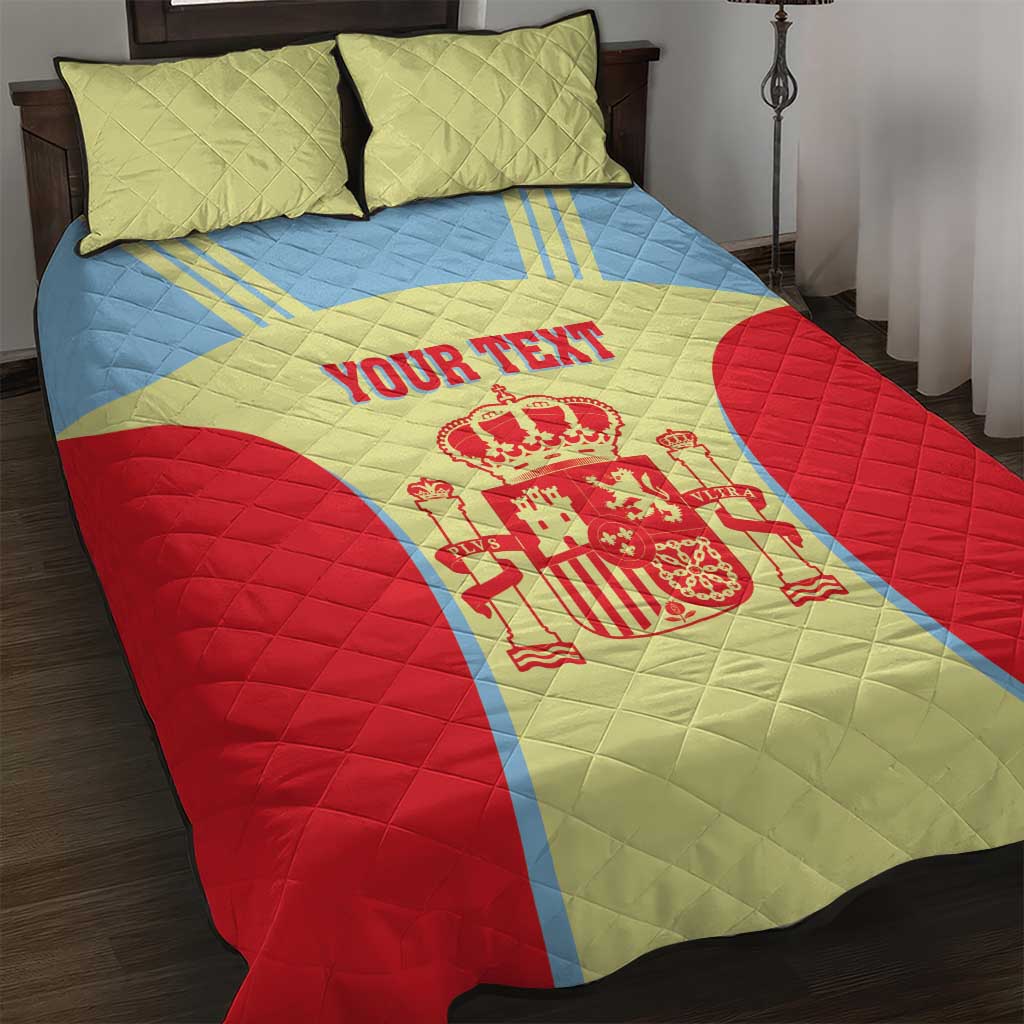 Spain 2026 Football Custom Quilt Bed Set Espana La Roja Sporty Style