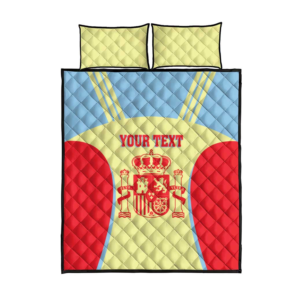 Spain 2026 Football Custom Quilt Bed Set Espana La Roja Sporty Style