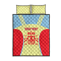 Spain 2026 Football Custom Quilt Bed Set Espana La Roja Sporty Style