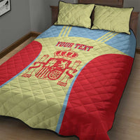 Spain 2026 Football Custom Quilt Bed Set Espana La Roja Sporty Style