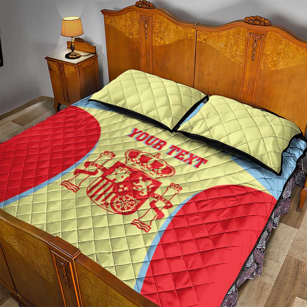 Spain 2026 Football Custom Quilt Bed Set Espana La Roja Sporty Style