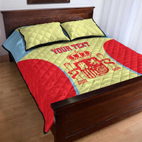 Spain 2026 Football Custom Quilt Bed Set Espana La Roja Sporty Style