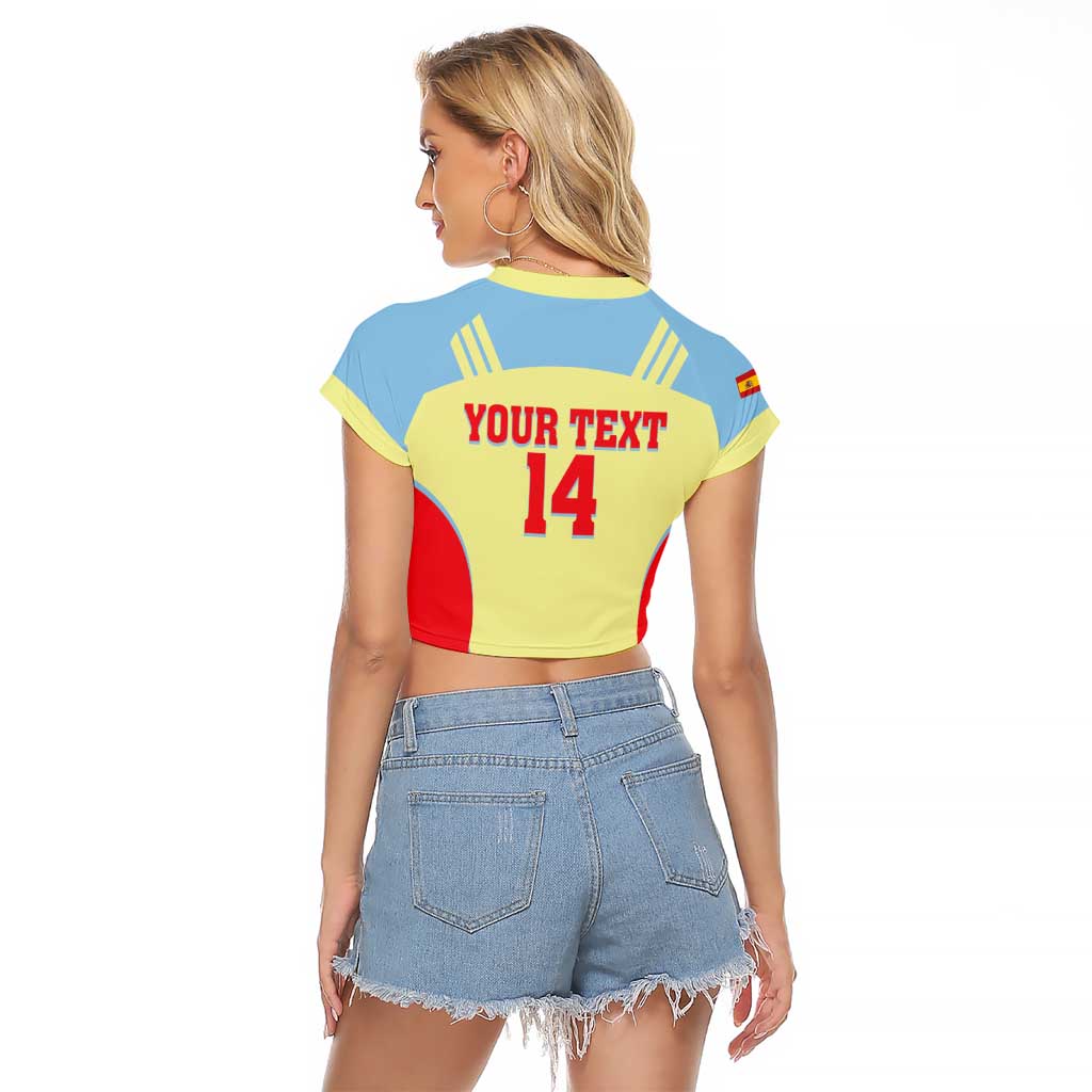 Spain 2026 Football Custom Raglan Cropped T Shirt Espana La Roja Sporty Style