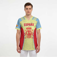 Spain 2026 Football Custom Scrub Top Espana La Roja Sporty Style