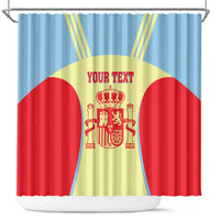 Spain 2026 Football Custom Shower Curtain Espana La Roja Sporty Style