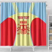 Spain 2026 Football Custom Shower Curtain Espana La Roja Sporty Style