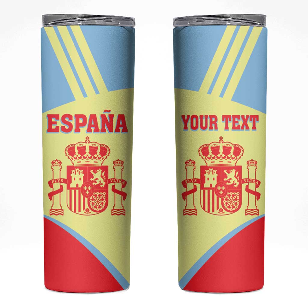Spain 2026 Football Custom Skinny Tumbler Espana La Roja Sporty Style