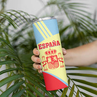 Spain 2026 Football Custom Skinny Tumbler Espana La Roja Sporty Style