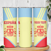 Spain 2026 Football Custom Skinny Tumbler Espana La Roja Sporty Style