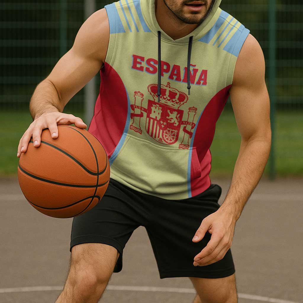 Spain 2026 Football Custom Sleeveless Hoodie Espana La Roja Sporty Style