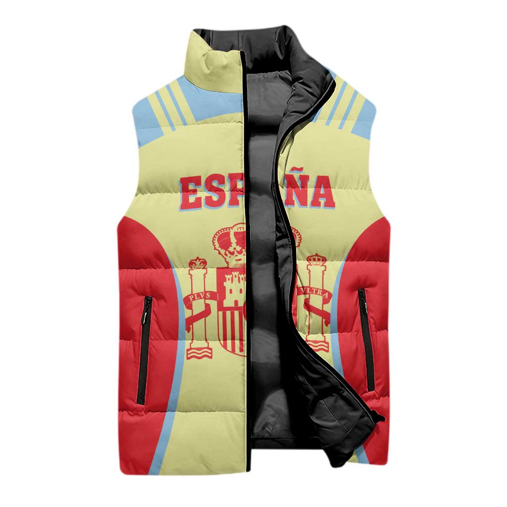 Spain 2026 Football Custom Sleeveless Puffer Jacket Espana La Roja Sporty Style