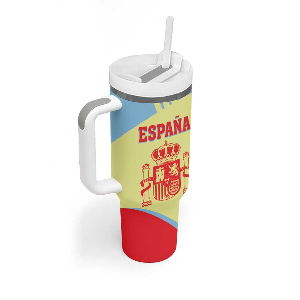 Spain 2026 Football Custom Tumbler With Handle Espana La Roja Sporty Style