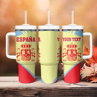 Spain 2026 Football Custom Tumbler With Handle Espana La Roja Sporty Style