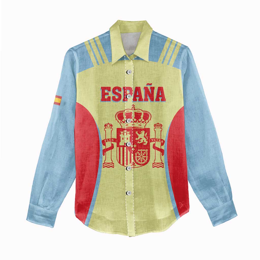 Spain 2026 Football Custom Women Casual Shirt Espana La Roja Sporty Style
