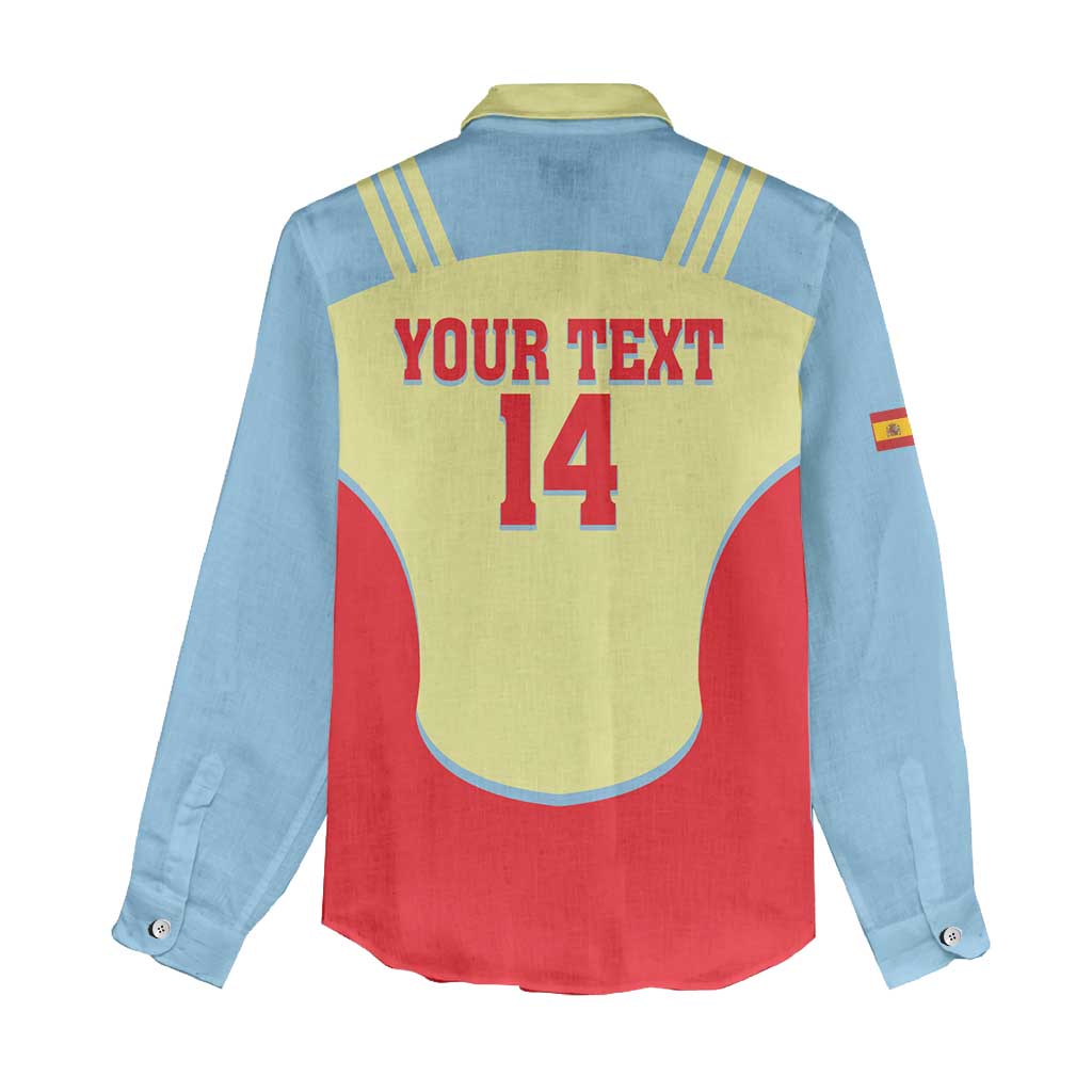 Spain 2026 Football Custom Women Casual Shirt Espana La Roja Sporty Style